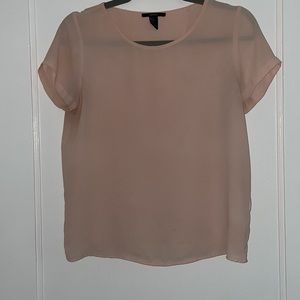 Pink open back blouse